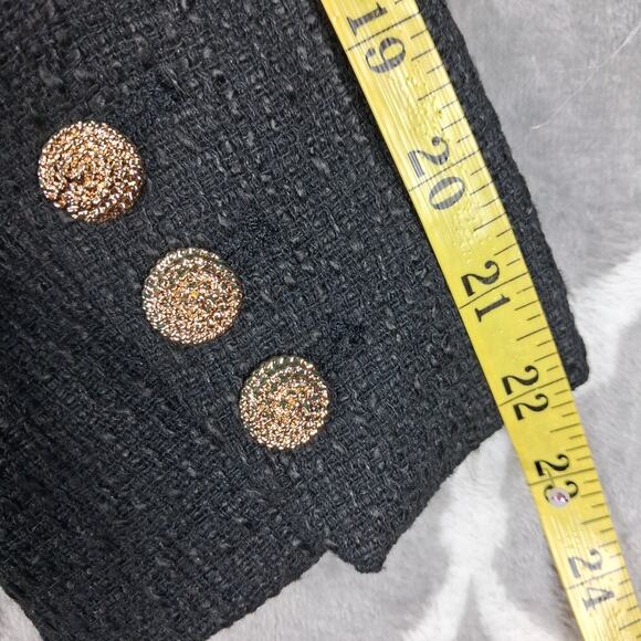 Tuckernuck Pomander Place Dress Small Black Kiera Tweed Gold Button Textured - Picture 9 of 11